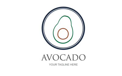 Diseño de logotipo vectorial de icono de frutas de aguacate v37