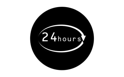 24 hour time icon logo design v105