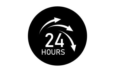 24 hour time icon logo design v109