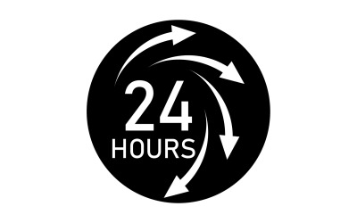 24 hour time icon logo design v117