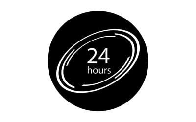 24 hour time icon logo design v127