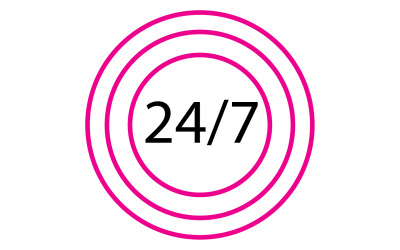 24 hour time icon logo design v133