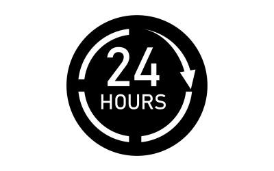 24 timmars tid ikon logotyp design v86