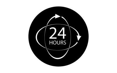 24 小时时间图标标志设计 v89