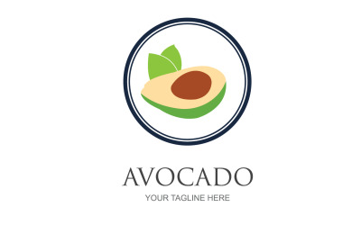 Avocado-Früchte-Symbol-Vektor-Logo-Design v45