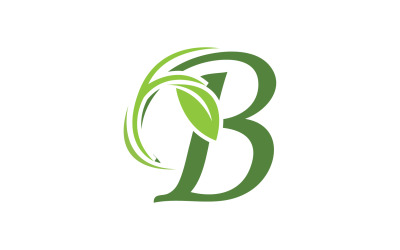 B letra hoja verde nombre inicial v22