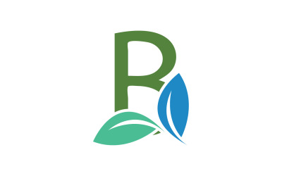 B letter leaf green initial name v32