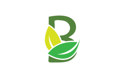 B letter leaf green initial name v40