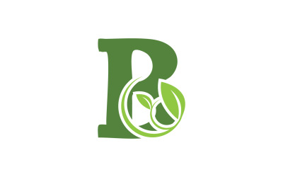 B letter leaf green initial name v55