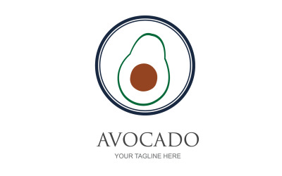 Diseño de logotipo vectorial de icono de frutas de aguacate v36