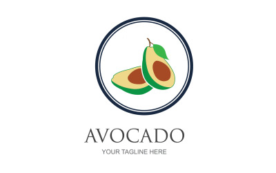 Diseño de logotipo vectorial de icono de frutas de aguacate v51