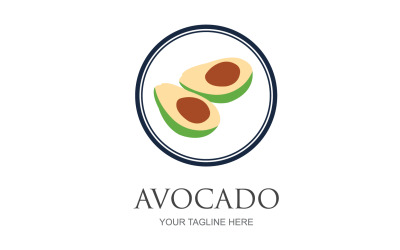 Diseño de logotipo vectorial de icono de frutas de aguacate v54