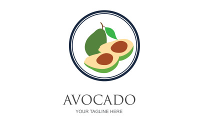 Diseño de logotipo vectorial de icono de frutas de aguacate v59