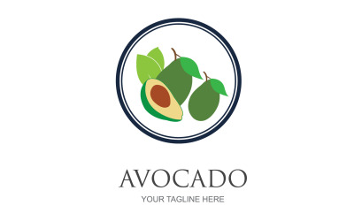 Diseño de logotipo vectorial de icono de frutas de aguacate v64