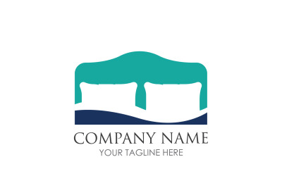 Icono del logotipo del hotel cama y almohada v10