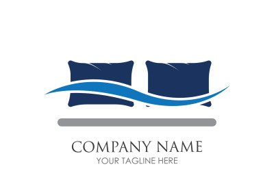 Icono del logotipo del hotel cama y almohada v13