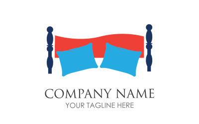 Bed and pillow hotel logo icon v17