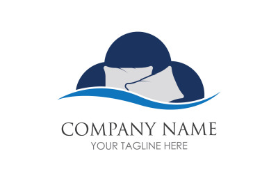 Bed and pillow hotel logo icon v18