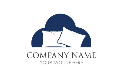 Bed and pillow hotel logo icon v19