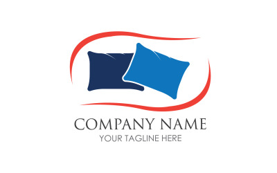 Bed and pillow hotel logo icon v27