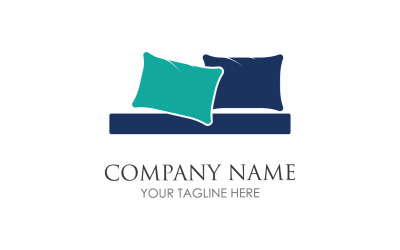 Bed and pillow hotel logo icon v28