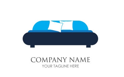 Bed and pillow hotel logo icon v31