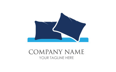 Bed and pillow hotel logo icon v53