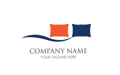 Bed and pillow hotel logo icon v56