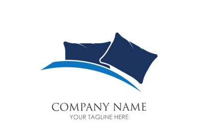 Bed and pillow hotel logo icon v9