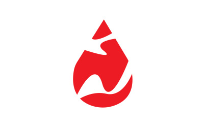 Elemento vettoriale logo icona goccia di sangue v24