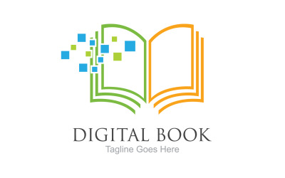 Libro lectura educación logo vector v19