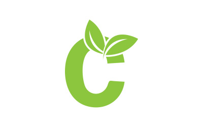 C lettera foglia verde versione vettoriale v17