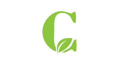 C lettre feuille verte version vectorielle v52