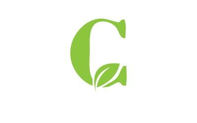 C字母叶绿色矢量版v52