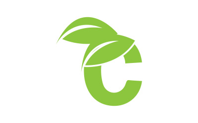 Wersja wektora zielonego liścia litery C v19