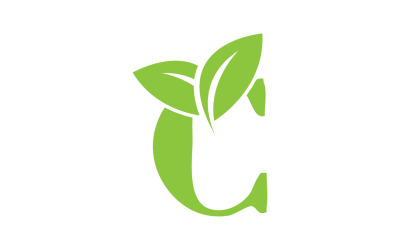 Wersja wektora zielonego liścia litery C v27