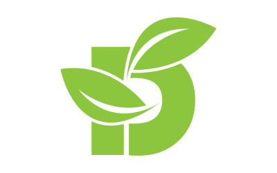 D bokstavslogotyp bladgrön vektorversion v 46
