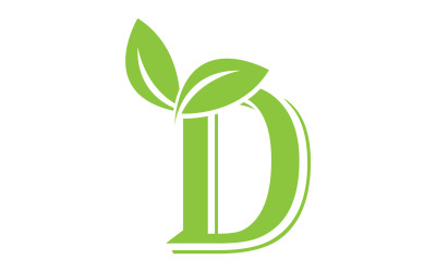 D harfi logo yaprak yeşil vektör versiyonu v 17