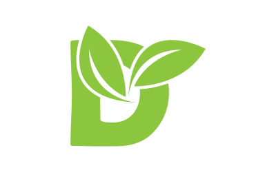 D harfi logo yaprak yeşil vektör versiyonu v 31