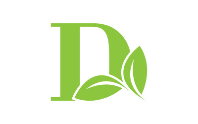 D harfi logo yaprak yeşil vektör versiyonu v 32