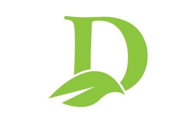 D harfi logo yaprak yeşil vektör versiyonu v 36