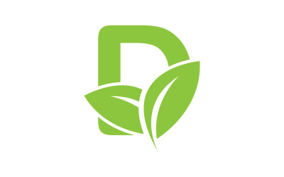 D letra logotipo folha verde vetor versão v 27
