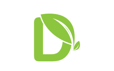 D lettera logo foglia verde versione vettoriale v 11