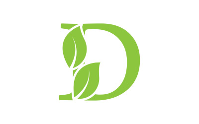 D lettera logo foglia verde versione vettoriale v 18