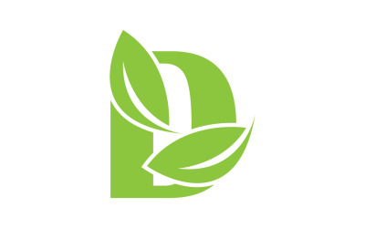 D lettera logo foglia verde versione vettoriale v 21