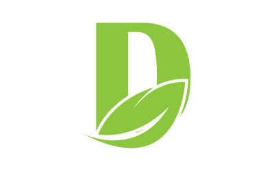 D lettera logo foglia verde versione vettoriale v 29