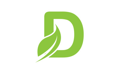 D lettera logo foglia verde versione vettoriale v 35