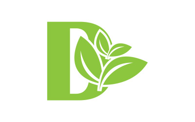 D lettera logo foglia verde versione vettoriale v 37
