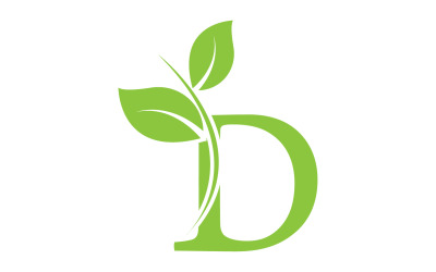 D lettera logo foglia verde versione vettoriale v 42