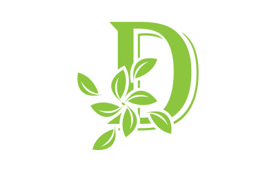 D lettera logo foglia verde vettoriale versione v 1